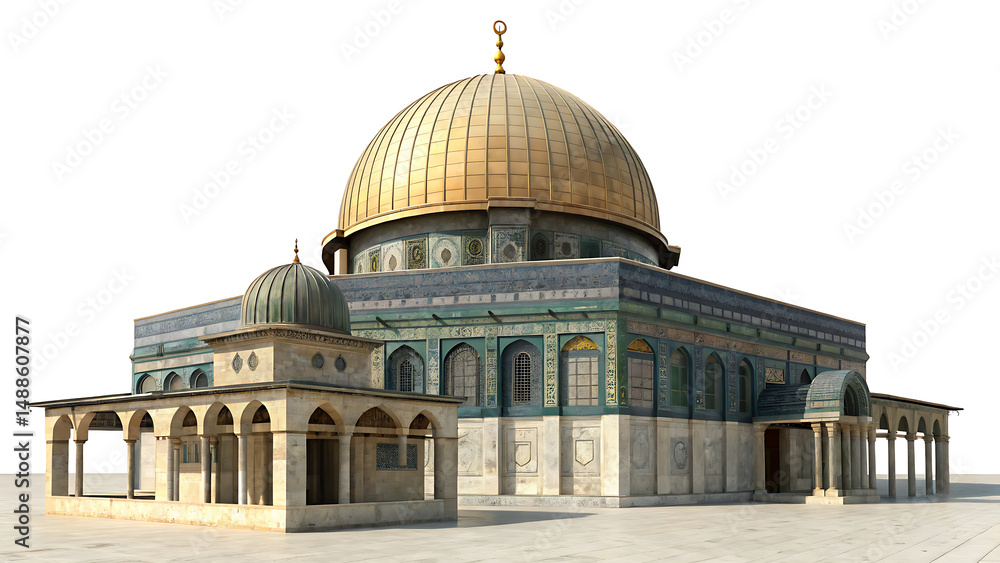 Obraz premium masji৷ al aqsa isolated on white background PNG. AI GENERATED