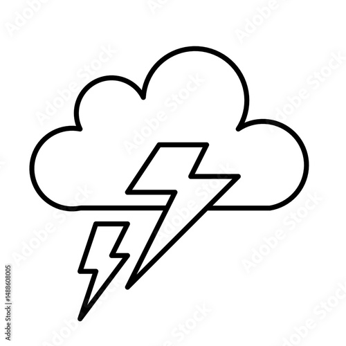 thunder cloud icon vector symbol of weather illustration