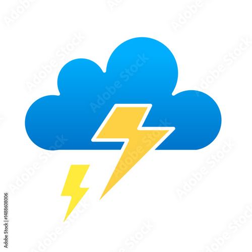 thunder cloud icon vector symbol of weather illustration