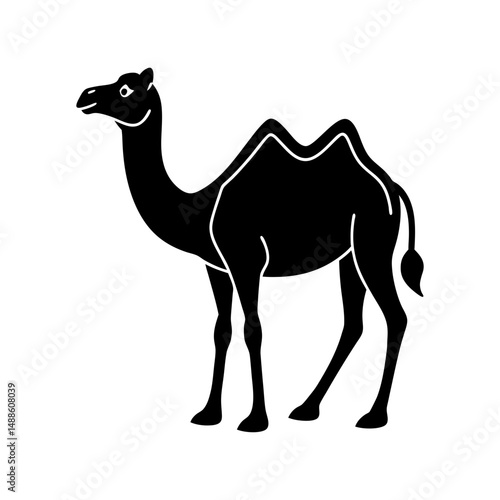 camel icon isolated silhouette vector