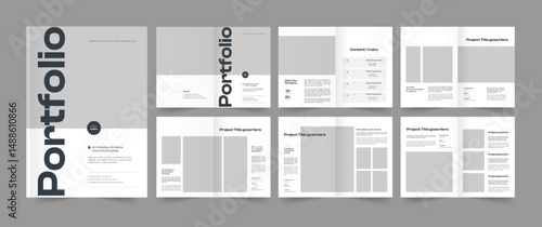 Futuristic Architecture Portfolio Design, Minimal Interior Portfolio Template