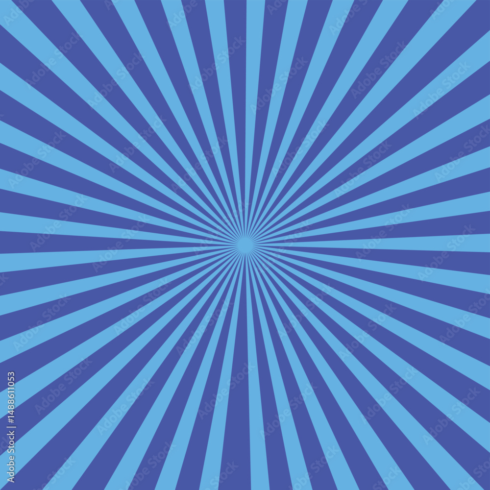 Fototapeta premium Blue comic star burst textured background