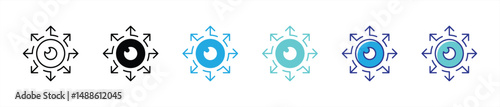 vision icon set. containing innovation, insight, global connectivity in modern digital thin line and color style icon symbol sign. vector illustration
