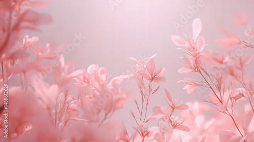 Pink Floral Dreamscape: Delicate pink leaves and stems create a soft and dreamlike scene, perfect for backgrounds.