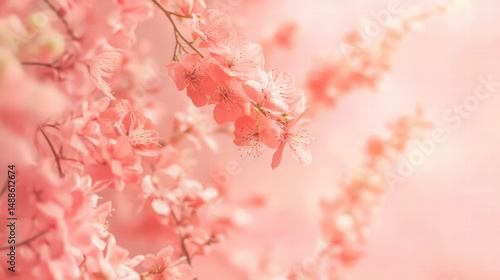 Delicate Pink Bloom: A soft and dreamy image of delicate pink flowers, evoking a sense of beauty and tranquility, perfect for various design applications.