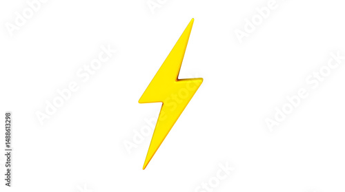 Free Download 3d Realistic Lightning bolt illustration isolated on white background. Cartoon plastic style - GFXLoad