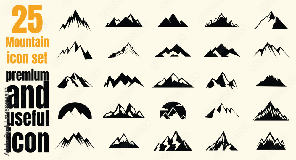 Fototapeta premium simple mountain business logo design vector template. vector mountains silhouette illustration