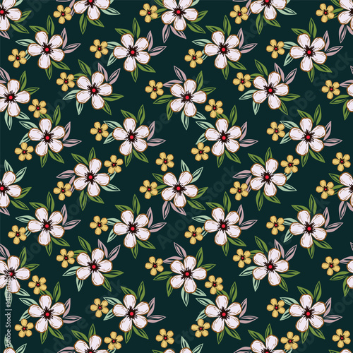 Wallpaper Mural seamless pattern with flowers Torontodigital.ca