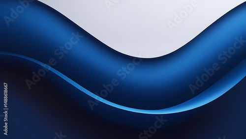 Abstract blue gradient background with wave curves