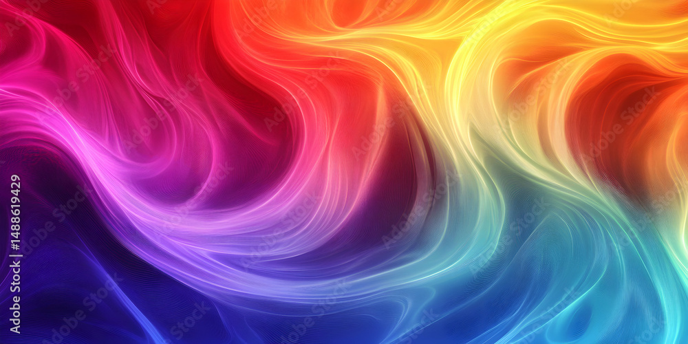 Obraz premium Colorful Abstract Flowing Wave Pattern in Vibrant Shades of Light