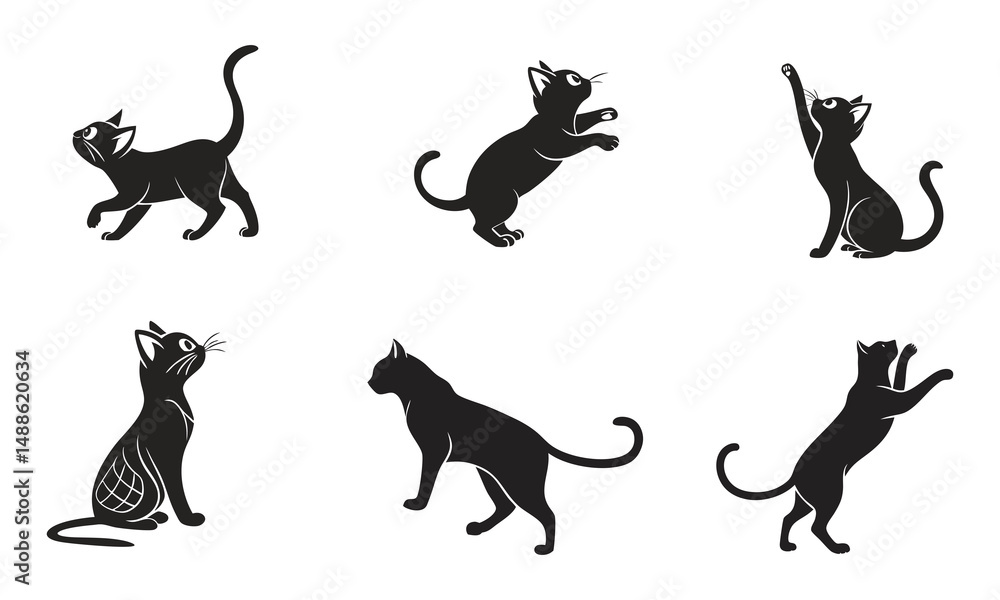 Obraz premium Cat vector silhouette designs, white background