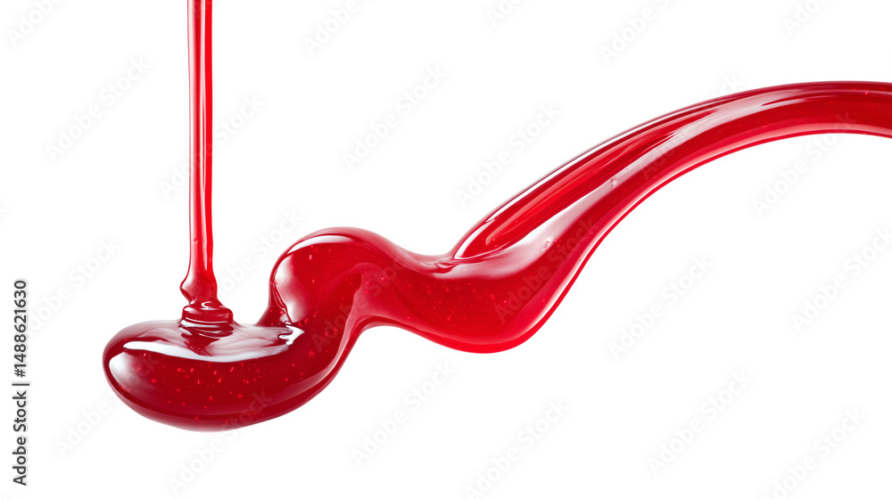 Red sauce splash and drizzle isolated on white