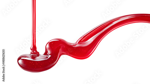 Obraz na płótnie Red sauce splash and drizzle isolated on white w salonie
