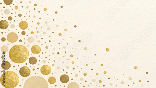  *Confetti-Style Gold Dots on Ivory – Simple Celebratory Background with Left-Side Copy Space*  