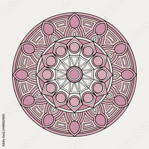 Mandala pattern with layered geometric designs in circles – Perfect for decorative design, spiritual illustrations, or pattern collections