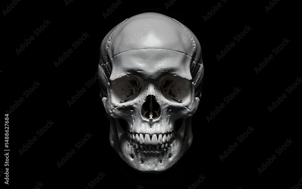 Obraz premium Detailed Studio Shot of a Human Skull