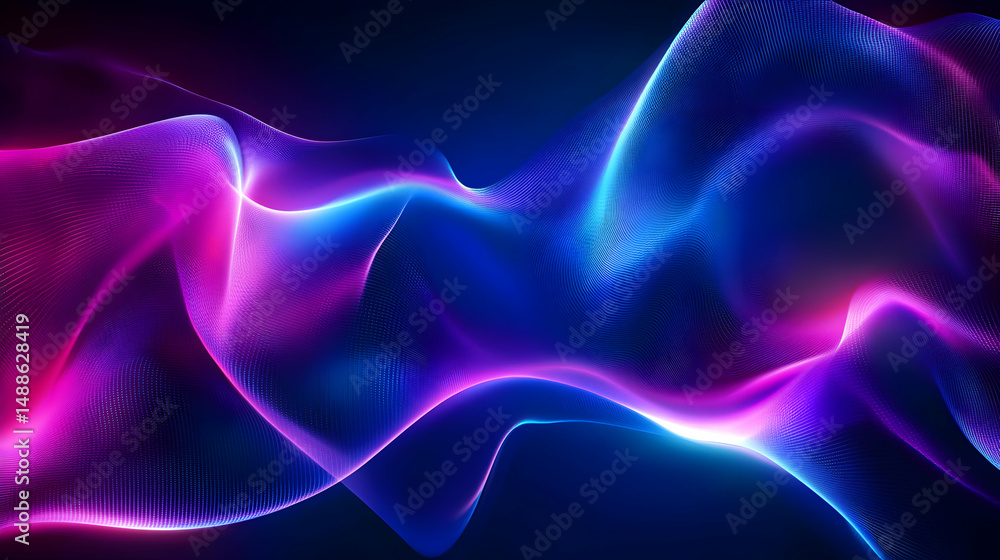 Obraz premium Colorful Waves of Light in Abstract Fluid Motion Design