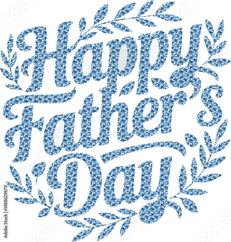 Happy Father's Day Dad And Son Silhouette vector illustration