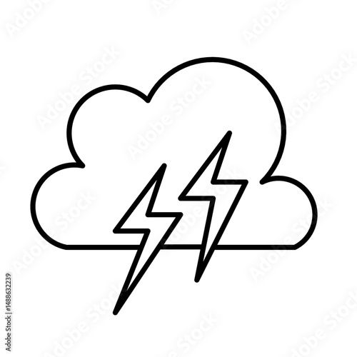 thunder cloud icon vector symbol of weather illustration