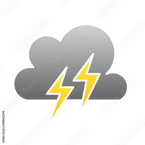 thunder cloud icon vector symbol of weather illustration