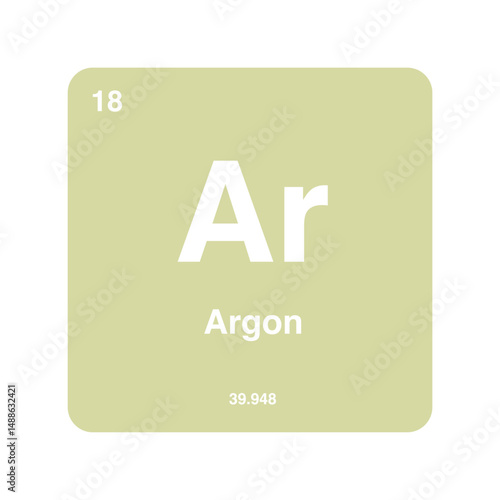 argon periodic vector isolated on transparent background