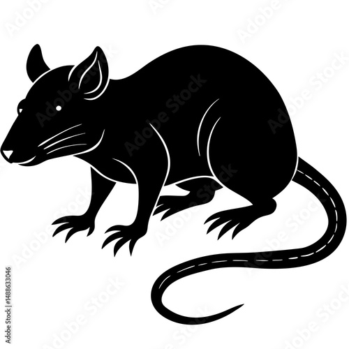 Rat silhouette vector illustration