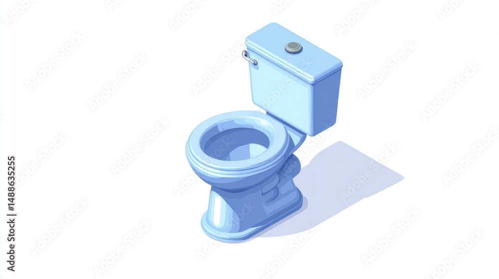 Light-blue toilet with tank Light-blue toilet with tank
