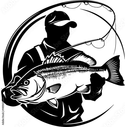Fishing vector  Catch – Jumping Largemouth Bass Artwork"