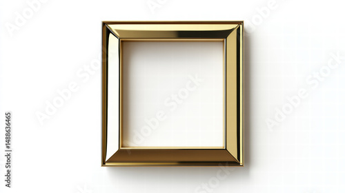 Golden Frame's Aesthetic: A simple, elegant golden frame, its polished surface reflecting the light, presents a minimalist aesthetic against a clean backdrop.