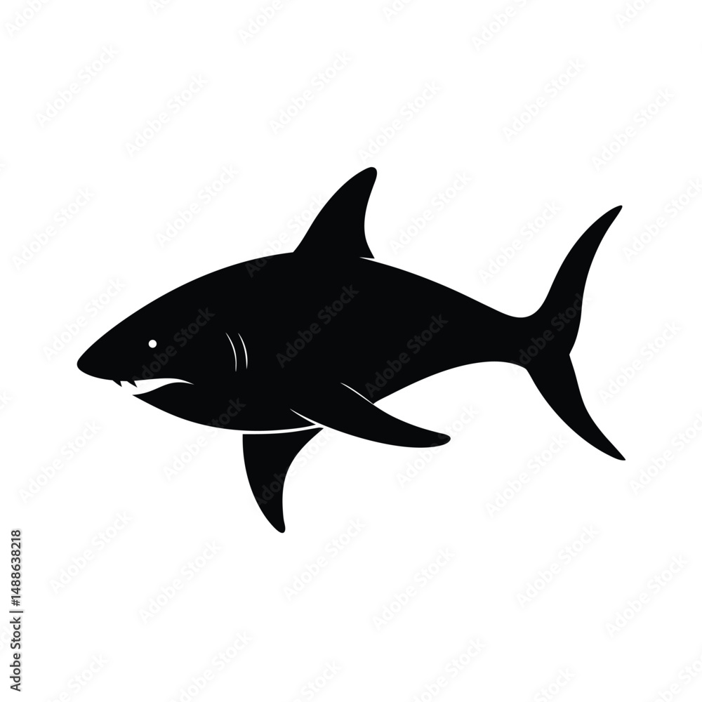 Fototapeta premium Shark Silhouette. 