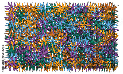 Colorful Abstract Art Background Design With Wavy Lines And Shapes