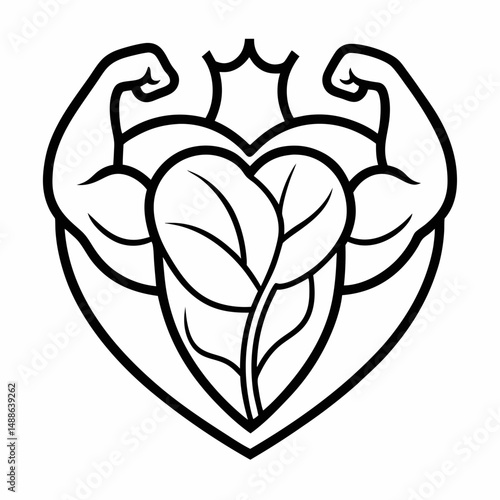 Heart Muscles outline icon on white background
