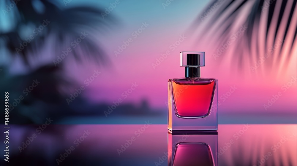A perfume bottle on a mirror surface, creating a mesmerizing reflection with elegant lighting, A perfume bottle on a mirror surface, creating a mesmerizing reflection with elegant lighting,