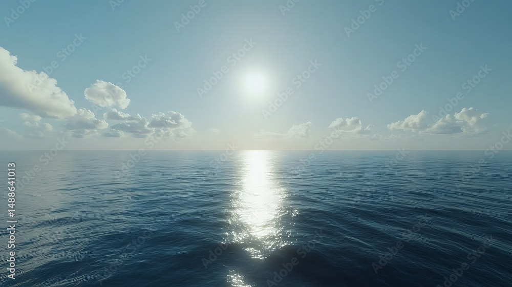 Obraz premium Blue sea meeting clean curved coastline edge high resolution picture