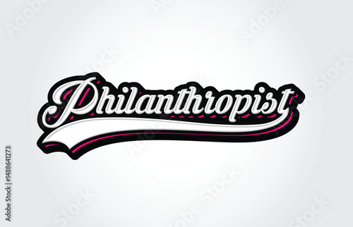 Philanthropist Hand Lettering Calligraphy Typography Graffiti Template