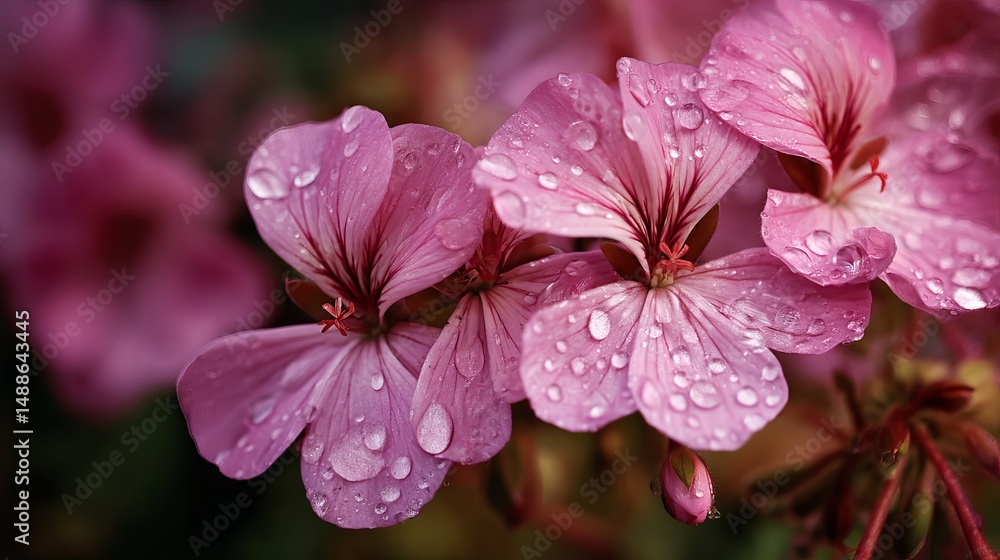 Fototapeta premium Pink Flowers: Close-up Macro Photography of Delicate Blossoms