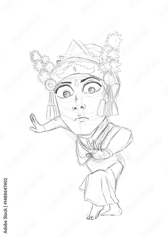 Tari/dance from Bali illustrasions Tari/dance from Bali illustrasions