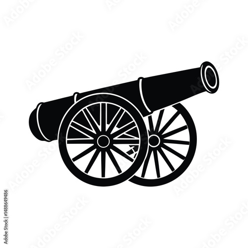 A cannon silhouette vector art illustration