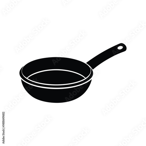 Cooking pan silhouette vector art illustration