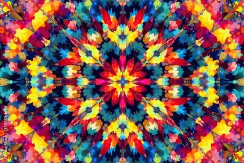 Geometric shapes arranged in a repeating motif showing cultural diversity , contemporary, ethnic