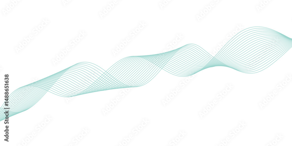 Fototapeta premium Abstract wave line. Digital frequency equalizer. digital Stylized line art background. Vector illustration. 