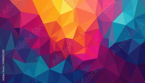 Geometric abstract shapes, vibrant colors, endlessly repeating , art, trend