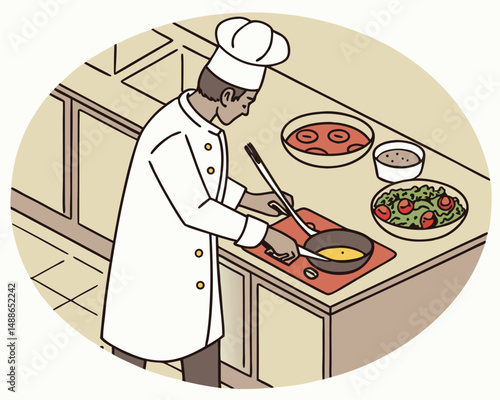Man Chef Cooking