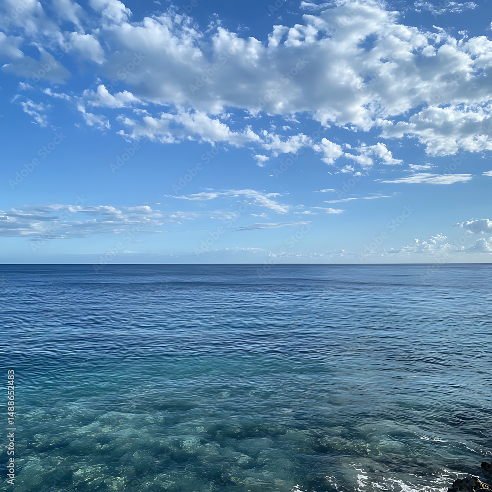 Obraz premium Deep sea wave curling under morning clouds high resolution picture