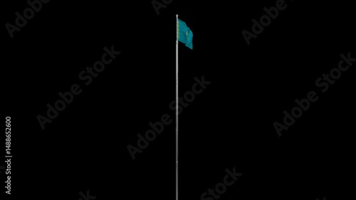 Kazakhstan National Flag Waving | 4K Video