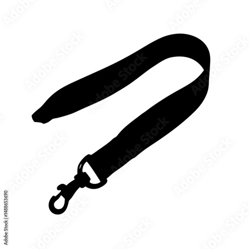 Black Wrist Lanyard Strap – Simple Vector Design

