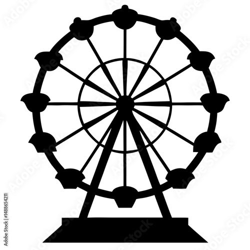Ferris Wheel Silhouette – Amusement Park Vector

