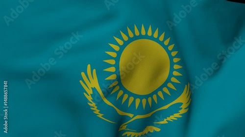Animated Flag of Kazakhstan | Sky Blue & Sun Symbol