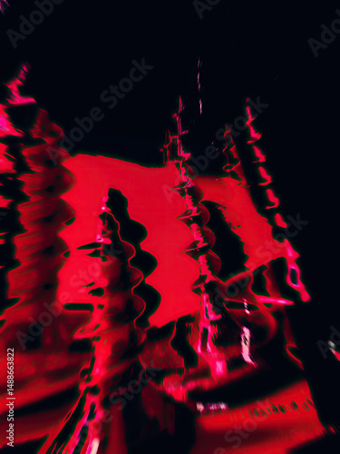 Abstract red and black glitch art