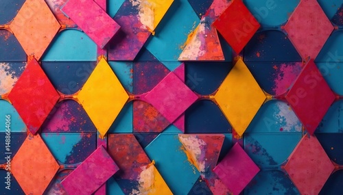 Abstract geometric shapes forming a stylish interior design repeat, geometric, bold, design